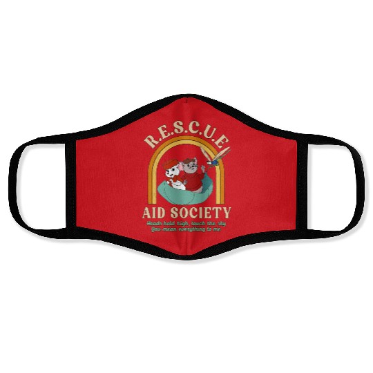 Retro 70s The Rescuers Bernard And Bianca Disney Face Masks, Rescue Aid Society Face Masks