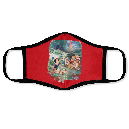 Retro 90s Disney Snow White  Face Masks, Retro Snow White 7 Dwarfs Face Masks, Vintage Disney Princess Face Masks