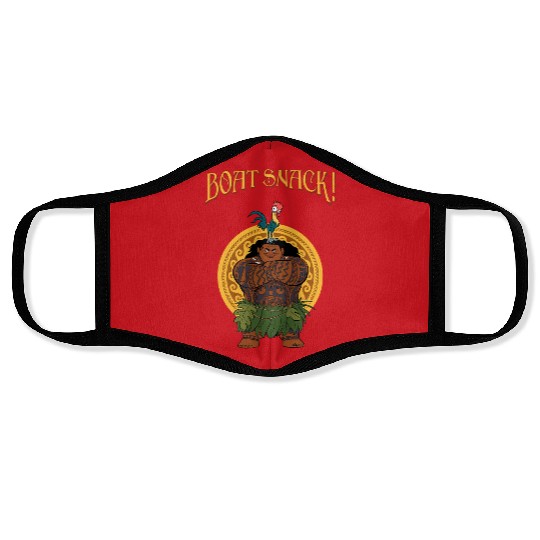 Funny Maui And Hei Hei Boat Snack Retro Face Masks, Disney Moana