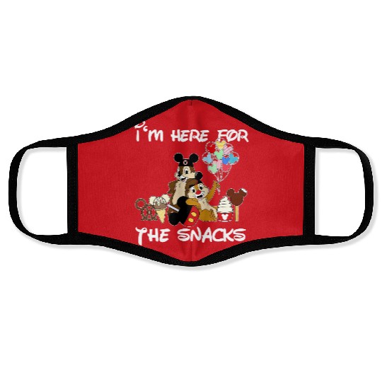 I'M Just Here For The Snacks Face Masks, Snacking Around The World Face Masks, Chip And Dale Face Masks Disney Trip Family Face Masks