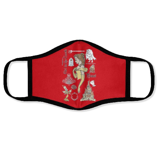 Disney Beauty And The Beast Characters Sketched Face Masks, Magic Kingdom Face Masks