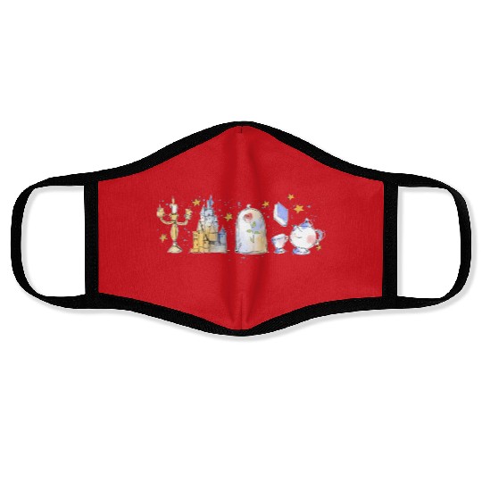 Disney Princess Belle Fall Face Masks, Beauty and the Beast Characters Face Masks, Belle Disney World Face Masks