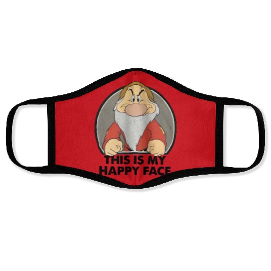 Disney Snow White Grumpy  Face Masks, Funny Grumpy Seven Dwarfs Face Masks,  Disneyland Vacation 2024 Trip Face Masks