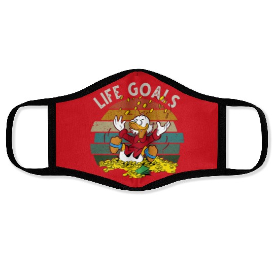 Retro Disney Ducktales Scrooge Goals McDuck Duck Tales Portrait  Vintage Style  Family Matching Face Masks Cool Gift Ideas Men Women Face Masks
