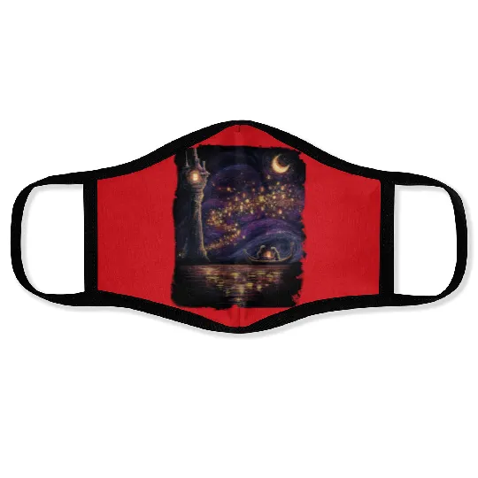 Vintage Tangled Rapunzel  Face Masks, Disney Rapunzel Floral Face Masks