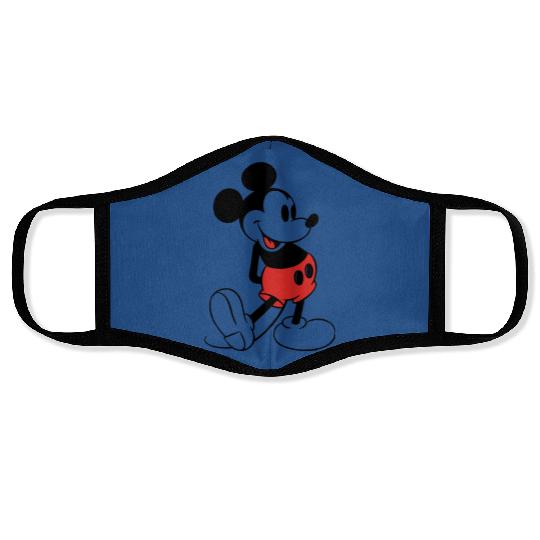 70s Mickey Mouse Black Grey Ringer Face Masks Vintage 1970s Made in USA 50/50 Unofficial Disney Cartoon Character Face Masks Streetwear Sportswear