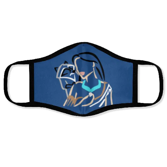 Pocahontas & Meeko embroidered Crewneck, Disney embroidered Face Masks