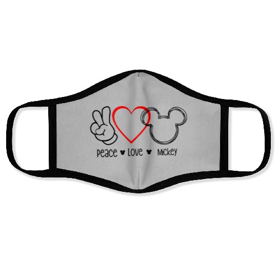 Peace Love Mickey Mouse Adult Face Masks- Disney Trip - Vacation Face Masks
