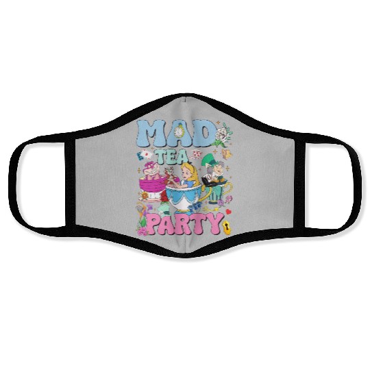 Vintage Mad Tea Party Disneyland Alice in Wonderland Face Masks, Floral Alice Mad Hatter