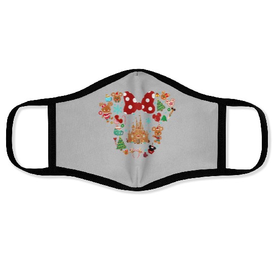 Disney Gingerbread Face Masks,Mickey Christmas Face Masks,Minnie Christmas