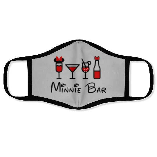 Minnie Bar Face Masks, Disney Face Masks, Drinking Face Masks, Drinking Around the World Face Masks