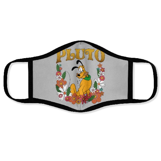 Pluto Dog Disney Floral Face Masks, Retro Pluto Face Masks, Disney Pluto Face Masks, Disney Animal Kingdom Face Masks