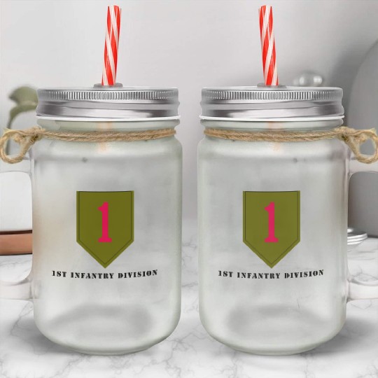 US Army 1st Infantry Division Mason Jar Cups