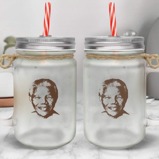Nelson Mandela Mason Jar Cups