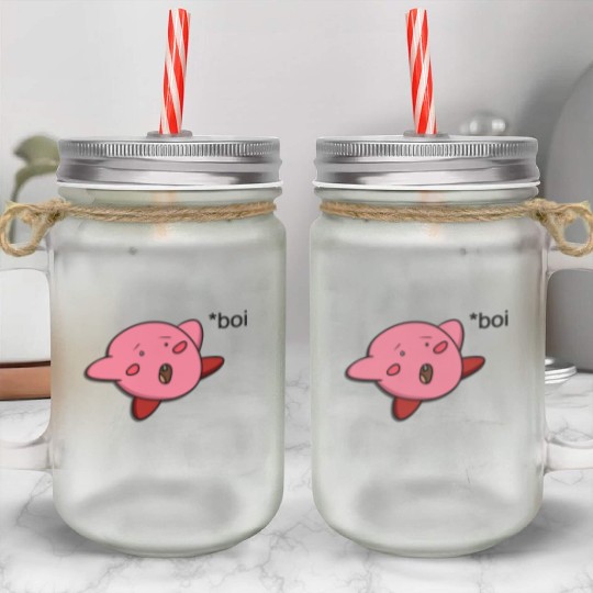 Funny Kirby Mason Jar Cups