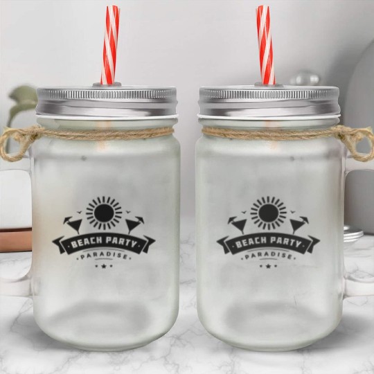 Beach Party Paradise Mason Jar Cups