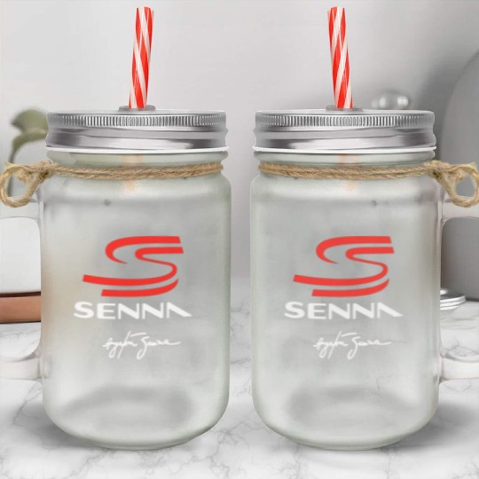 ayrton senna logo Mason Jar Cups
