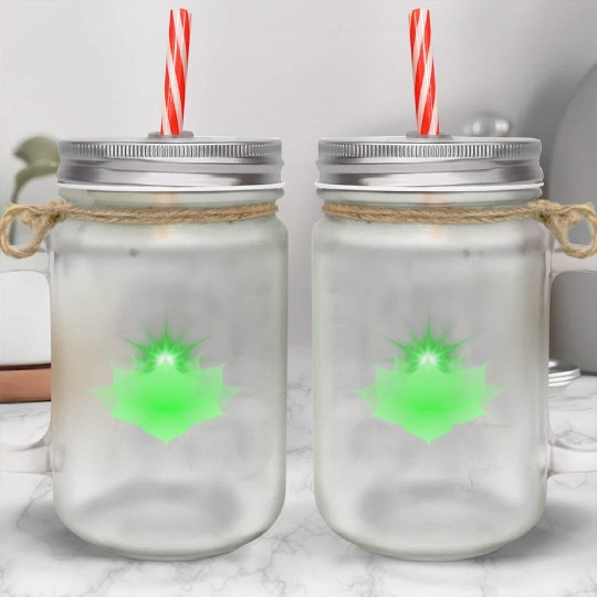 Green Chakra Lotus Mason Jar Cups