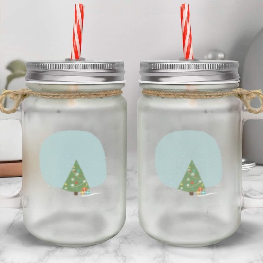 Snowflakes christmas tree Mason Jar Cups