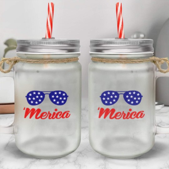 'Merica Mason Jar Cups