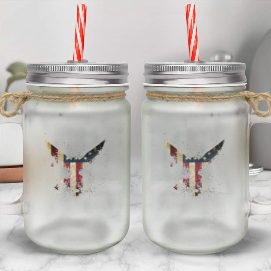 Merica Eagle American eagle with US flag Mason Jar Cups