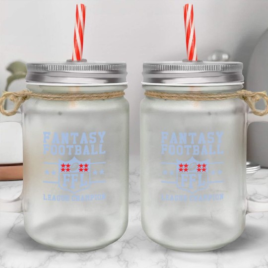 Fantasy Football Trophy League Championship FFL Mason Jar Cups