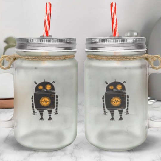 Big Robot Mason Jar Cups