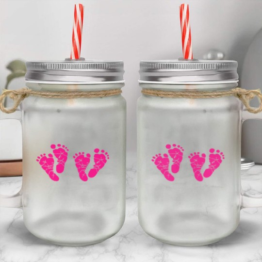 Twin Baby Feet - Pregnancy - Maternity - Mom to be Mason Jar Cups