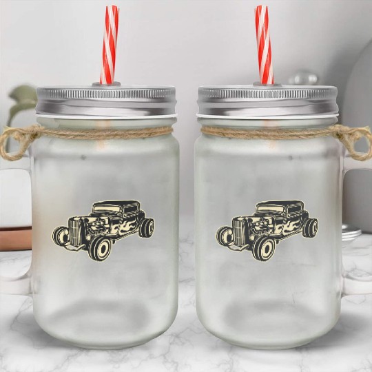 Hot Rod Rebel Mason Jar Cups