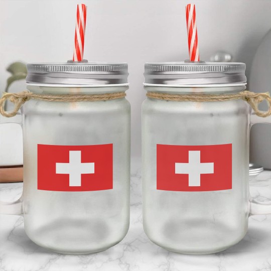 flag switzerland Mason Jar Cups