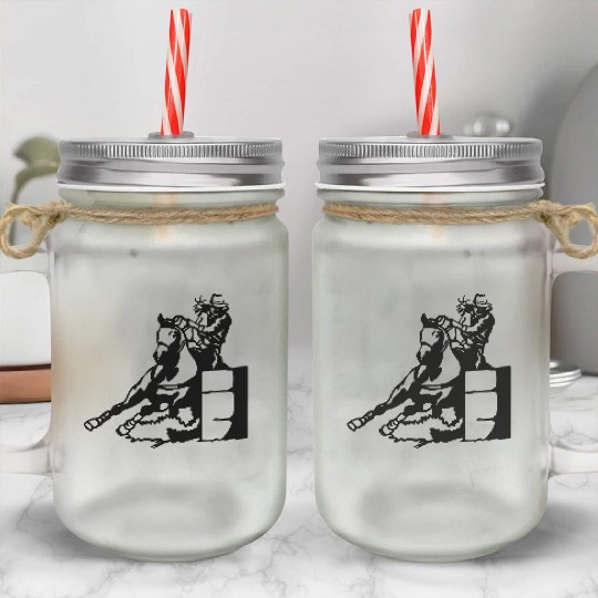 Barrel racing Mason Jar Cups
