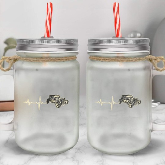 gift heartbeat hot rod hotrod Mason Jar Cups