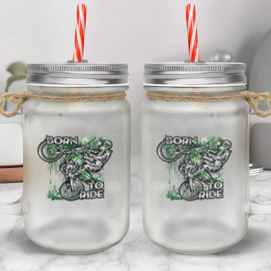 Supercross Born To Ride Mason Jar Cups