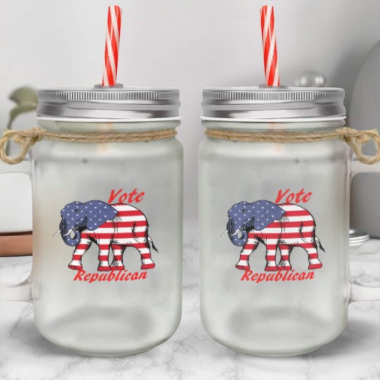 Vote Republican Mason Jar Cups