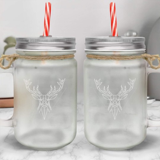 Polygone Deer polygonart lowpoly Unisex Mason Jar Cups