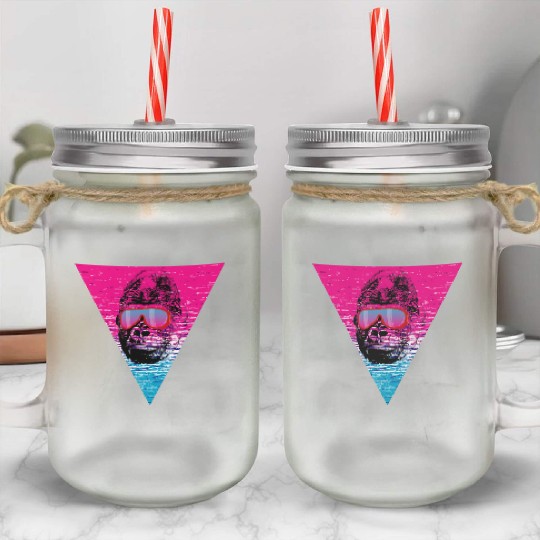 Cool Monkey Ape Gorilla sunglasses gift idea Mason Jar Cups