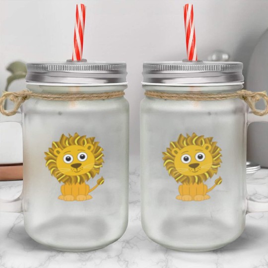 Lion cute for Kids and Baby Mason Jar Cups