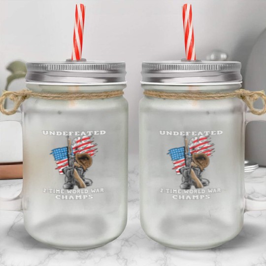 Undefeated World war 2 veteran Mason Jar Cups