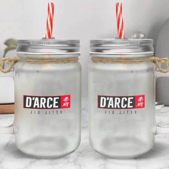 Jiu Jitsu Black Belt Darce Dark Gift Martial Arts BJJ Mason Jar Cups