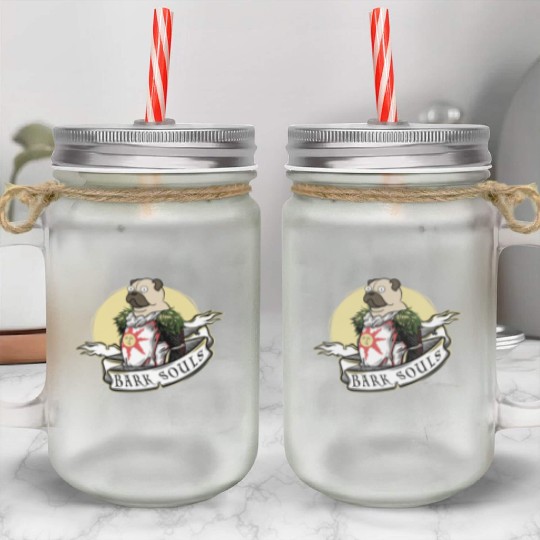 Bark Souls Mason Jar Cups - Pug Solaire - Dark Souls