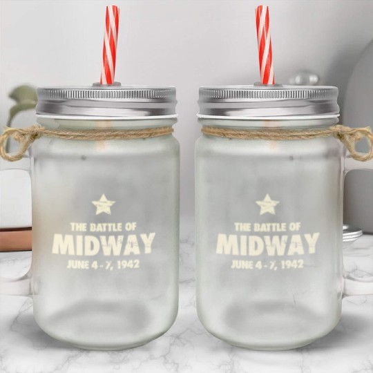Battle Of Midway - World War 2 / WWII Mason Jar Cups