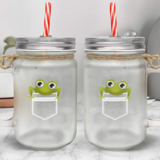 Cute Pocket Frog Toad Amphibian Animal Gift Mason Jar Cups