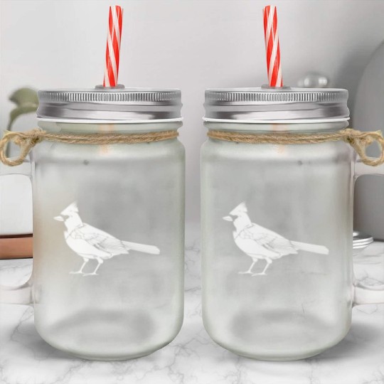Cardinal Mason Jar Cups