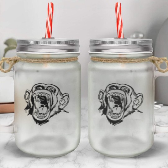 Angry monkey face Mason Jar Cups