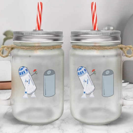 Confused R2D2 Mason Jar Cups