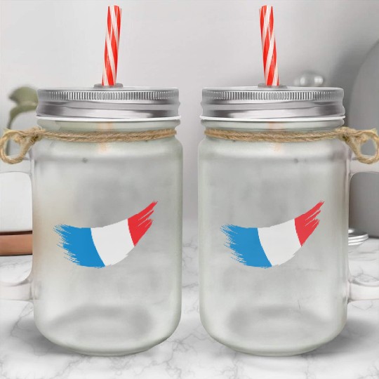 France Flag Mason Jar Cups
