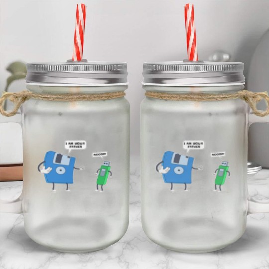 Computer Engineering Father & Son Floppy Disk Gift Mason Jar Cups