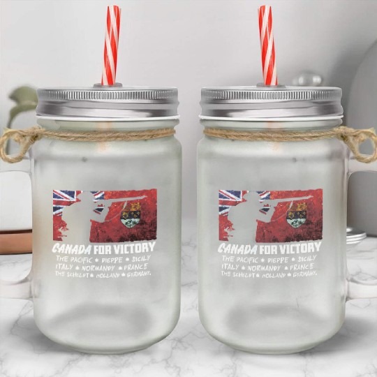 Canadian World War 2 Battles Mason Jar Cups