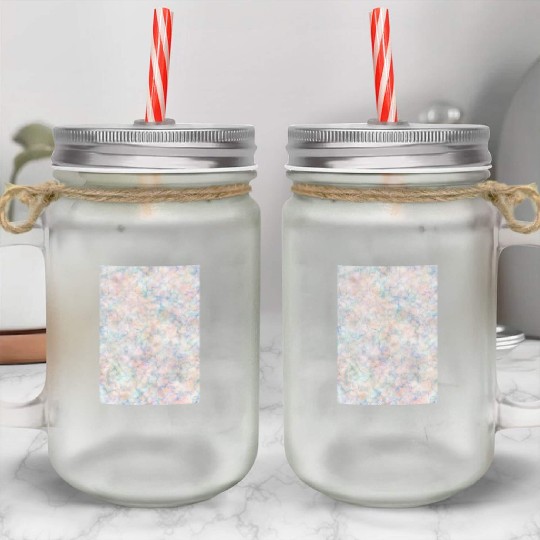 Multicolor Pastel Rainbow Marble Pattern Mason Jar Cups