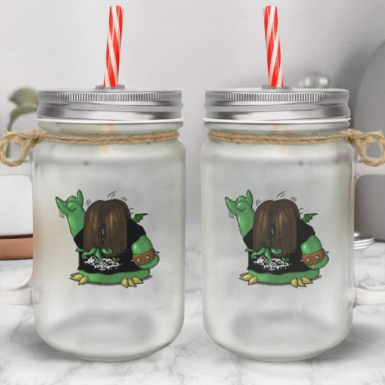 Metal Cthulhoo Mason Jar Cups